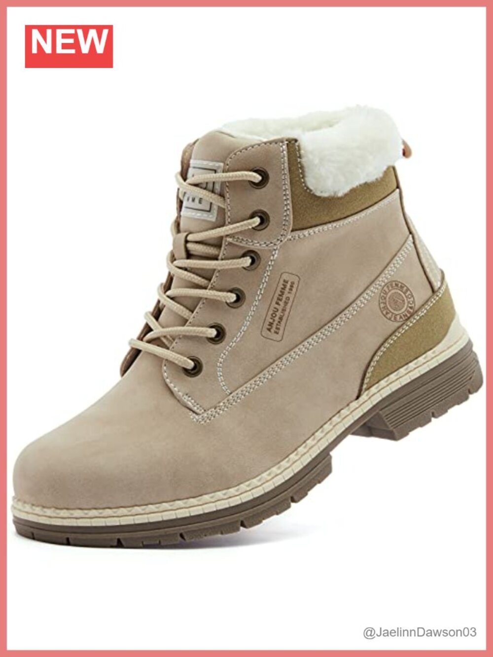 Waterproof Fur-Lined Winter Snow Boots Ankle Hiking Outdoor
